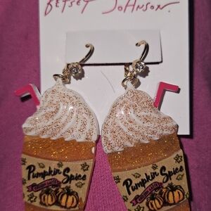 Betsey Johnson Pumpkin Spice Earrings
